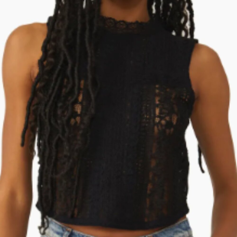 Free People Tea Party Lace Crop Tank NWOT